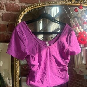 Lululemon Athletica Magenta Crop Top